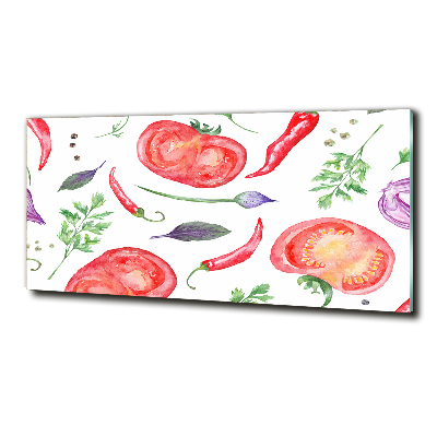 Schilderij op glas Tomaat en kruiden