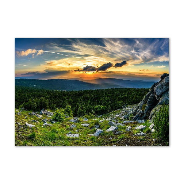 Glazen schilderij Bergpanorama