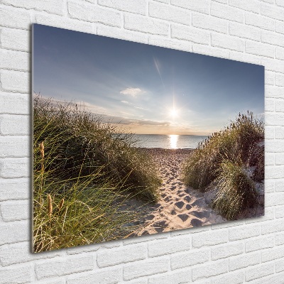 Schilderij op glas duinen aan zee