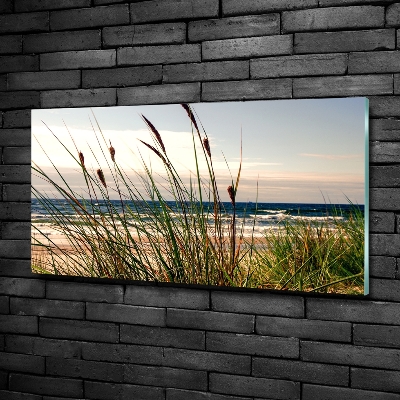Schilderij glas duinen aan zee