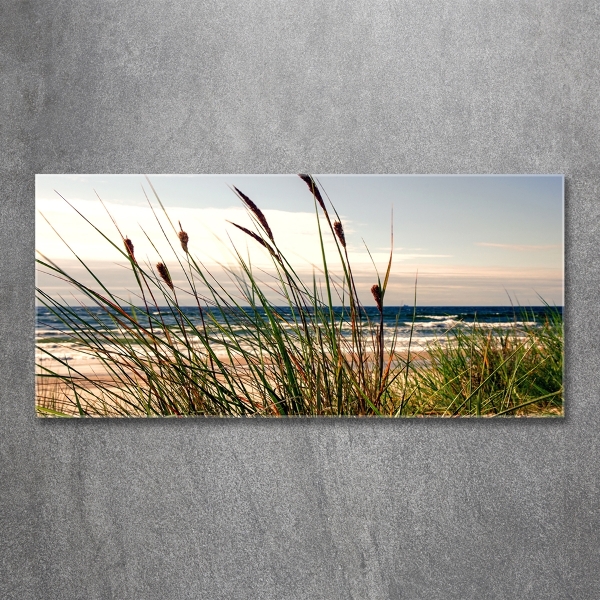Schilderij glas duinen aan zee