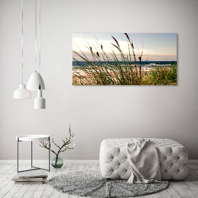 Schilderij glas duinen aan zee