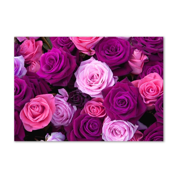 Glazen schilderij Rozen