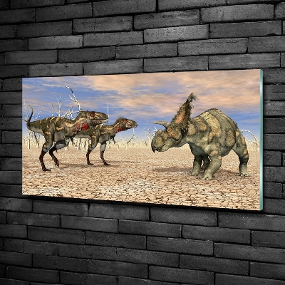 Glazen schilderij Dinosaurussen
