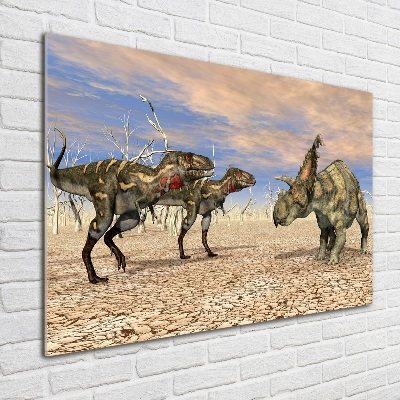 Glazen schilderij Dinosaurussen