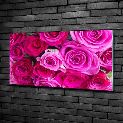 Foto schilderij op glas Boeket roze rozen