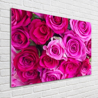 Foto schilderij op glas Boeket roze rozen