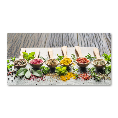 Schilderij glas Kleurrijke kruiden
