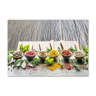 Schilderij glas Kleurrijke kruiden