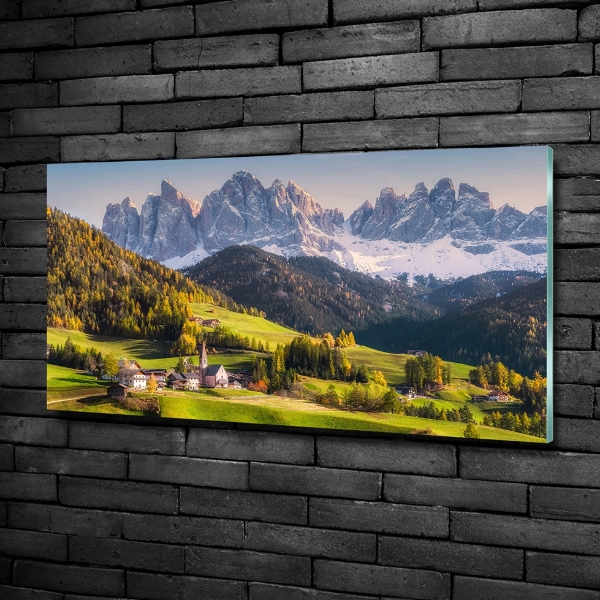 Schilderij glas Panorama van de berg