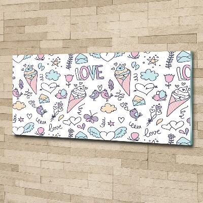 Glazen schilderij Romantisch patroon