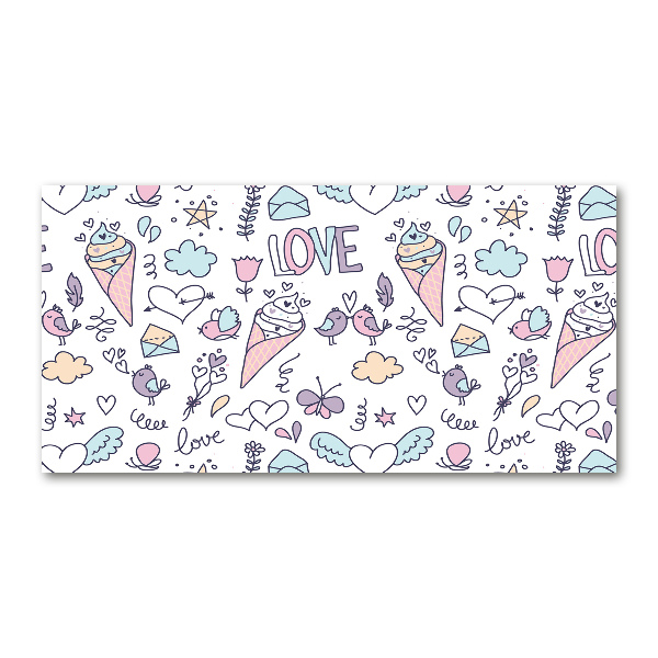 Glazen schilderij Romantisch patroon