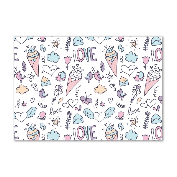 Glazen schilderij Romantisch patroon