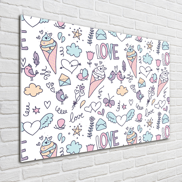 Glazen schilderij Romantisch patroon