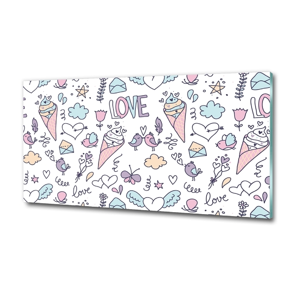 Glazen schilderij Romantisch patroon