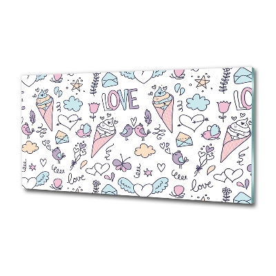 Glazen schilderij Romantisch patroon