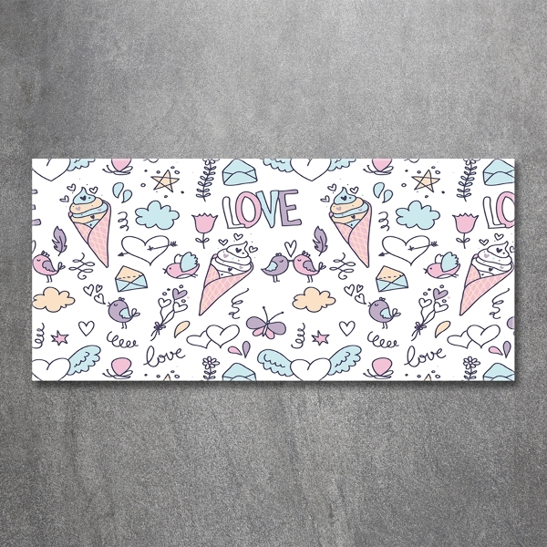 Glazen schilderij Romantisch patroon