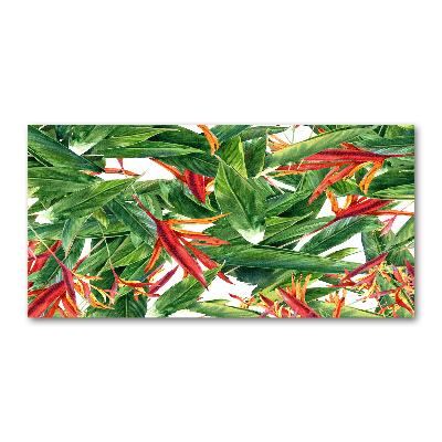 Foto schilderij op glas Bloemenpatroon