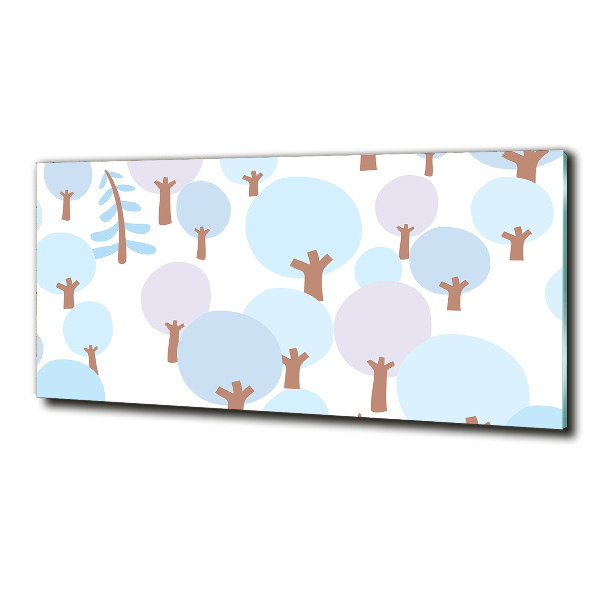 Schilderij glas Kleurrijke bomen