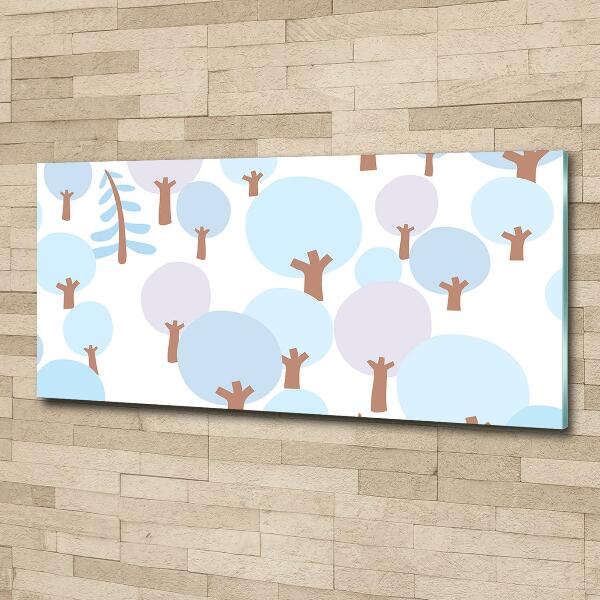 Schilderij glas Kleurrijke bomen