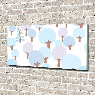 Schilderij glas Kleurrijke bomen