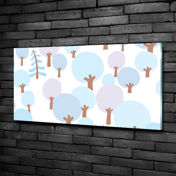 Schilderij glas Kleurrijke bomen