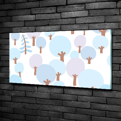 Schilderij glas Kleurrijke bomen