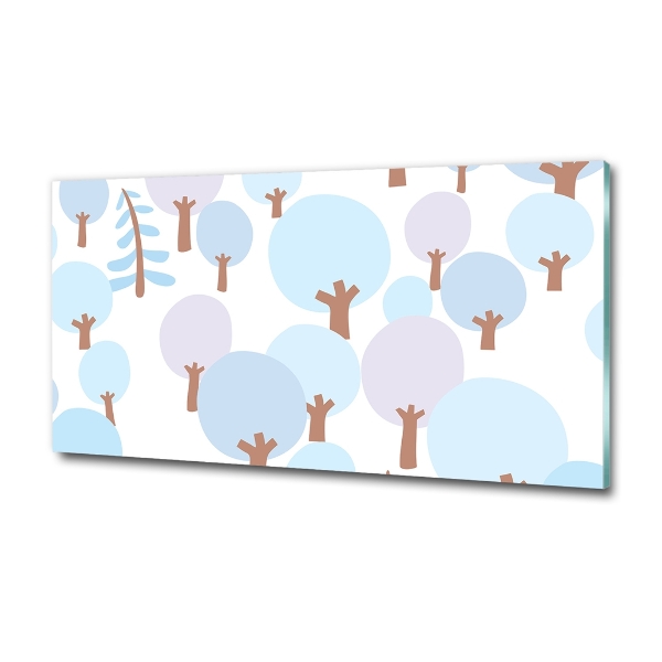 Schilderij glas Kleurrijke bomen