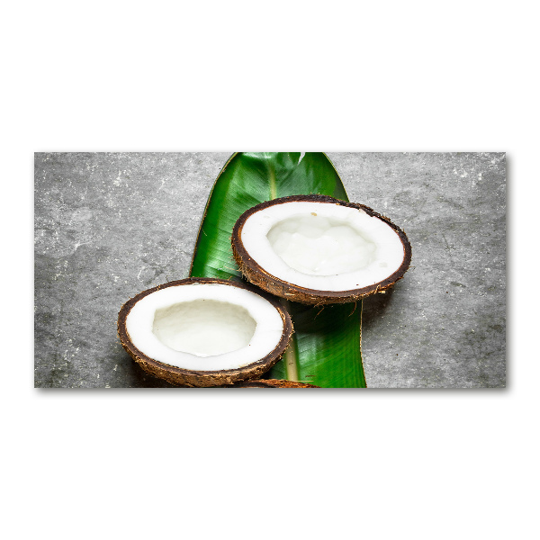 Foto schilderij op glas Kokosnoothelften