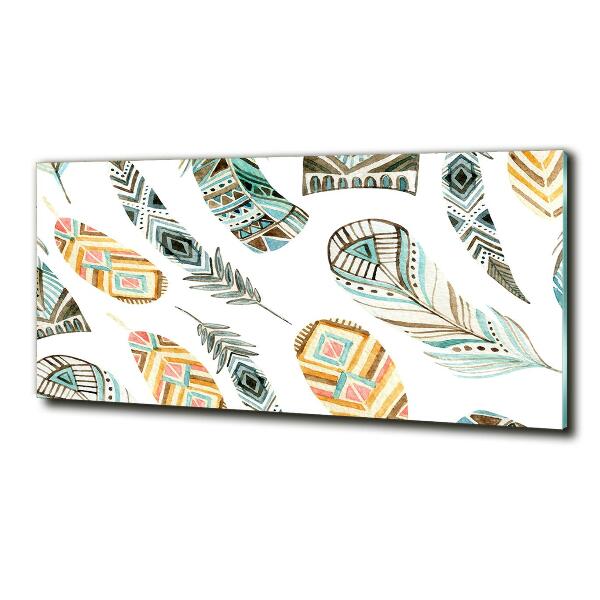Foto schilderij op glas Etnische veren
