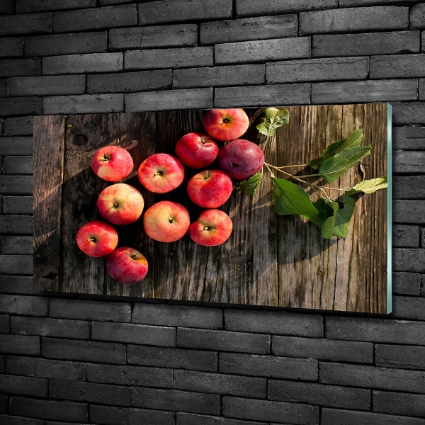Foto schilderij op glas Appels op tafel