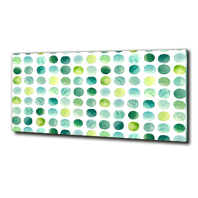 Schilderij glas Groene stippen