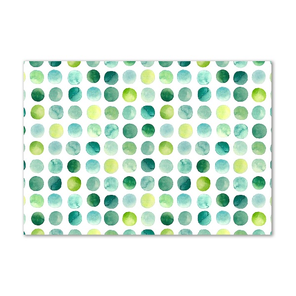 Schilderij glas Groene stippen