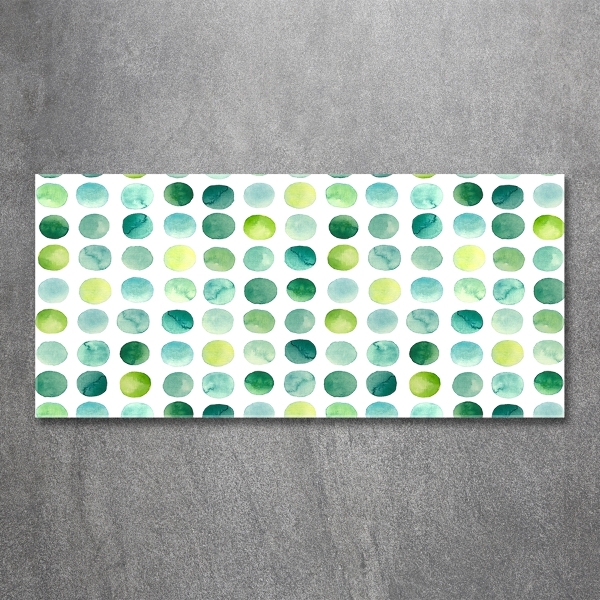 Schilderij glas Groene stippen