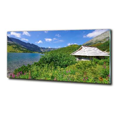 Schilderij op glas Vakantiehuisje in het Tatragebergte