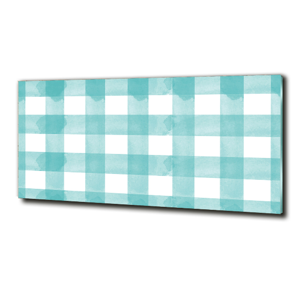 Foto schilderij op glas Blauw geblokt