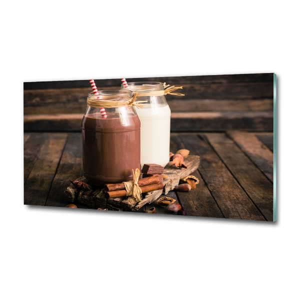 Foto schilderij op glas Cocktails in potjes