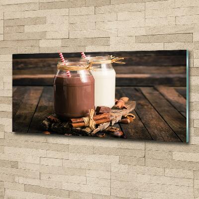 Foto schilderij op glas Cocktails in potjes