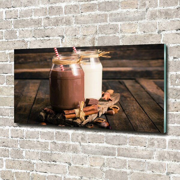 Foto schilderij op glas Cocktails in potjes