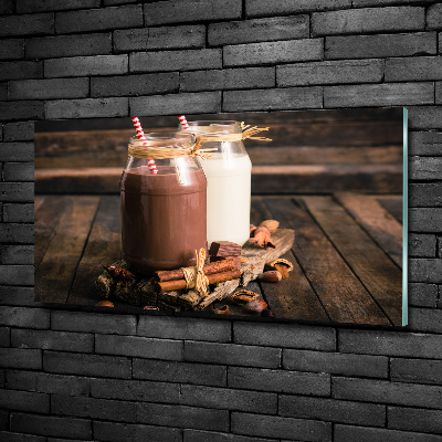 Foto schilderij op glas Cocktails in potjes