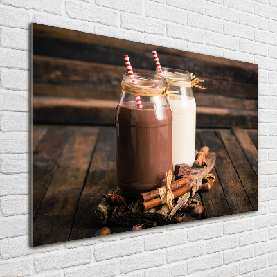 Foto schilderij op glas Cocktails in potjes