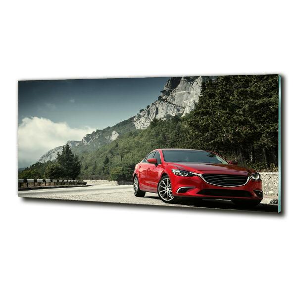 Schilderij glas Auto in de bergen