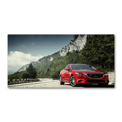 Schilderij glas Auto in de bergen