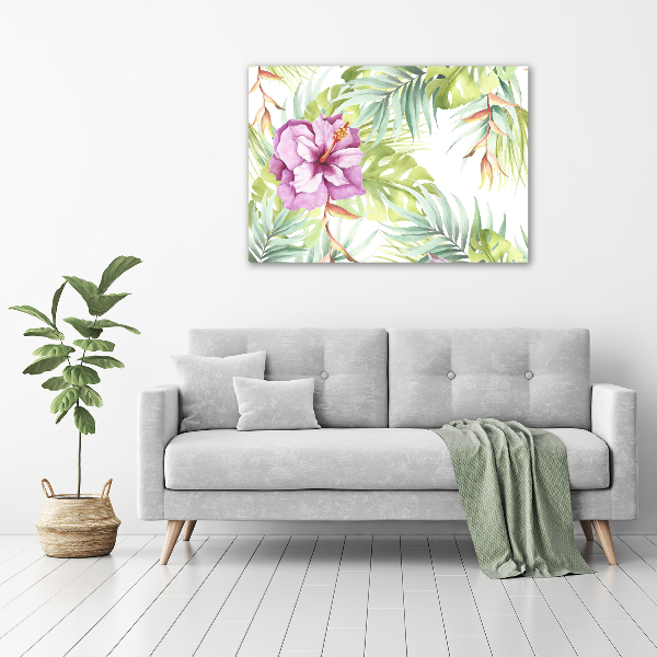 Schilderij op glas Hawaiiaanse bloemen