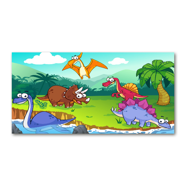 Schilderij glas Dinosaurussen