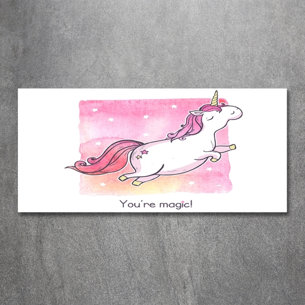 Glazen schilderij Roze eenhoorn