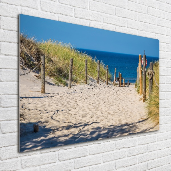Schilderij op glas duinen aan zee