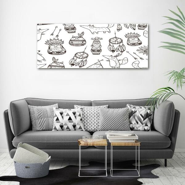 Foto schilderij op glas Indische uilen