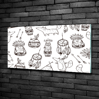 Foto schilderij op glas Indische uilen