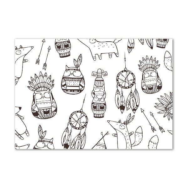 Foto schilderij op glas Indische uilen